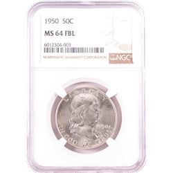1950 Franklin Half Dollar Coin NGC MS64FBL