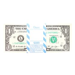 Pack of (100) Consecutive 2013 $1 Federal Reserve STAR Notes San Francisco