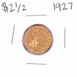 1927 $2 1/2 Indian Head Quarter Eagle Gold Coin