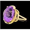 Image 2 : 14KT Yellow Gold Ladies 7.00 ctw Amethyst Ring