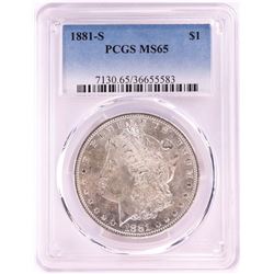 1881-S $1 Morgan Silver Dollar Coin PCGS MS65