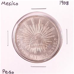 1908 Mexico Un Peso Silver Coin