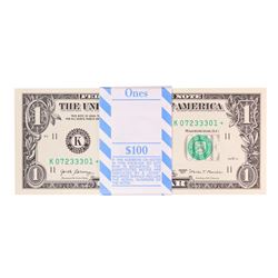 Pack of (100) Consecutive 2017 $1 Federal Reserve STAR Notes Dallas