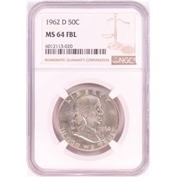 1962-D Franklin Half Dollar Coin NGC MS64FBL