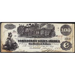1862 $100 Confederate States of America Note