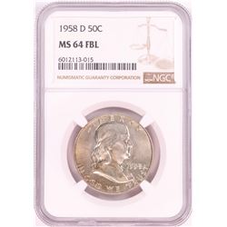1958-D Franklin Half Dollar Coin NGC MS64FBL
