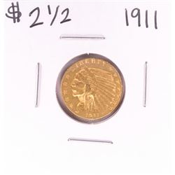 1911 $2 1/2 Indian Head Quarter Eagle Gold Coin