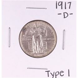 1917-D Type I Standing Liberty Quarter Coin