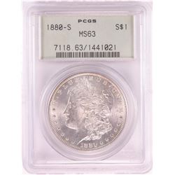 1880-S $1 Morgan Silver Dollar Coin PCGS MS63 Old Green Holder