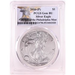 2016-P $1 American Silver Eagle Coin PCGS Gem BU Struck at the Philadelphia Mint