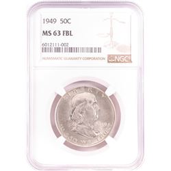 1949 Franklin Half Dollar Coin NGC MS63FBL