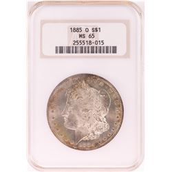1885-O $1 Morgan Silver Dollar Coin NGC MS65 Nice Toning Old Holder