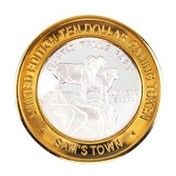 .999 Silver Sam's Town Las Vegas, Nevada $10 Limited Edition Casino Gaming Token