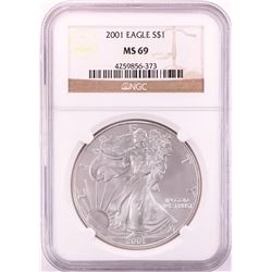 2001 $1 American Silver Eagle Coin NGC MS69