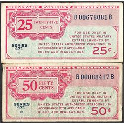 Lot of (2) Series 471 Military Payment Certificate Notes