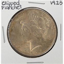 1923 $1 Peace Silver Dollar Coin - Clipped Planchet Error