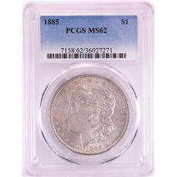1885 $1 Morgan Silver Dollar Coin PCGS MS62