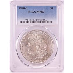 1880-S $1 Morgan Silver Dollar Coin PCGS MS62