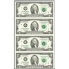 Image 1 : Uncut Sheet of (4) 1995 $2 Federal Reserve Notes Atlanta