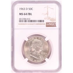 1963-D Franklin Half Dollar Coin NGC MS64FBL