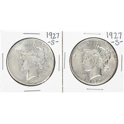 Lot of (2) 1927-S $1 Peace Silver Dollar Coins