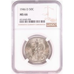 1946-D Walking Liberty Half Dollar Coin NGC MS66