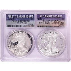 1986-S & 2016-W $1 Proof American Silver Eagle Coin Set PCGS PR69DCAM