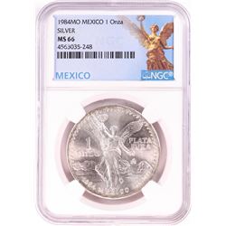 1984Mo Mexico 1 Onza Libertad Silver Coin NGC MS66