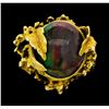 Image 1 : 10KT Yellow Gold Ladies Black Opal Doublet Ring