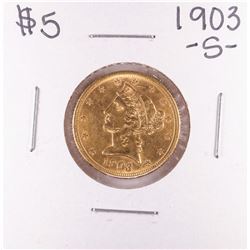 1903-S $5 Liberty Head Half Eagle Gold Coin