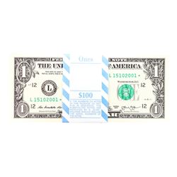 Pack of (100) Consecutive 2013 $1 Federal Reserve STAR Notes San Francisco