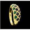 Image 4 : 14KT Yellow Gold Ladies 0.50 ctw Sapphire, Emerald and Ruby Ring.