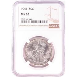 1941 Walking Liberty Half Dollar Coin NGC MS63