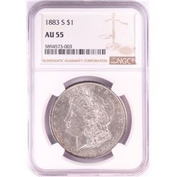 1883-S $1 Morgan Silver Dollar Coin NGC AU55