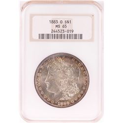 1883-O $1 Morgan Silver Dollar Coin NGC MS65 Nice Toning Old Holder