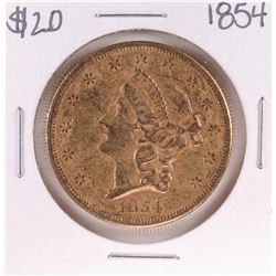 1854 Type 1 $20 Liberty Head Double Eagle Gold Coin