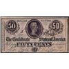 Image 1 : 1864 50 Cents Confederate States of America Note