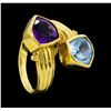 Image 4 : 14KT Yellow Gold Ladies 2.00 ctw Amethyst and Blue Topaz Ring