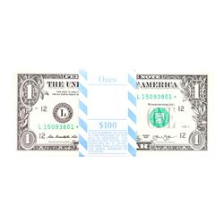 Pack of (100) Consecutive 2013 $1 Federal Reserve STAR Notes San Francisco