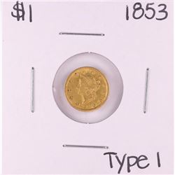 1853 $1 Type 1 Liberty Head Gold Dollar Coin