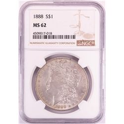 1888 $1 Morgan Silver Dollar Coin NGC MS62