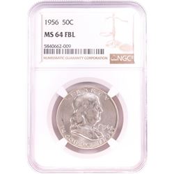 1956 Franklin Half Dollar Coin NGC MS64FBL