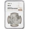 Image 1 : 1899 $1 Morgan Silver Dollar Coin NGC MS64