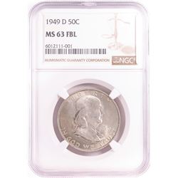 1949-D Franklin Half Dollar Coin NGC MS63FBL