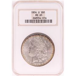 1904-O $1 Morgan Silver Dollar Coin NGC MS65 Nice Toning Old Holder