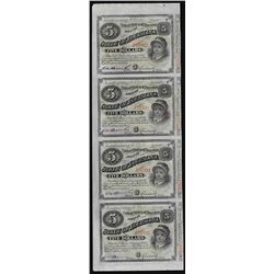 Uncut Sheet of (4) State of Louisiana Baby Bond Obsolete Notes