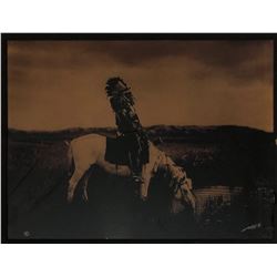 Edward Curtis Goldtone Glass Photograph (Oasis)