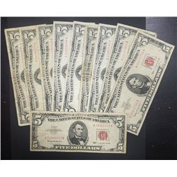 10-1963 MIX $5 RED SEAL NOTES