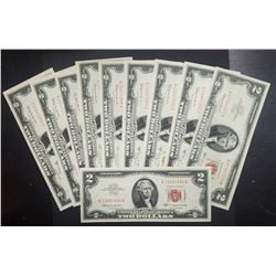 10 AU/CU $2 RED SEAL NOTES