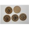 Image 2 : 5-WOODEN NICKELS - ALL DIFFERENT - SEE DESCRIPTION